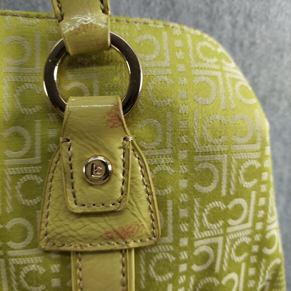 Liz Claiborne Green Logo Patterned Tote Bag With Double Handles - Picture 3 of 13